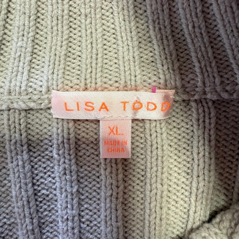 Lisa Todd Spellbound Knit Ribbed Sweater Zipper Neck Women's Size XL - Picture 5 of 9